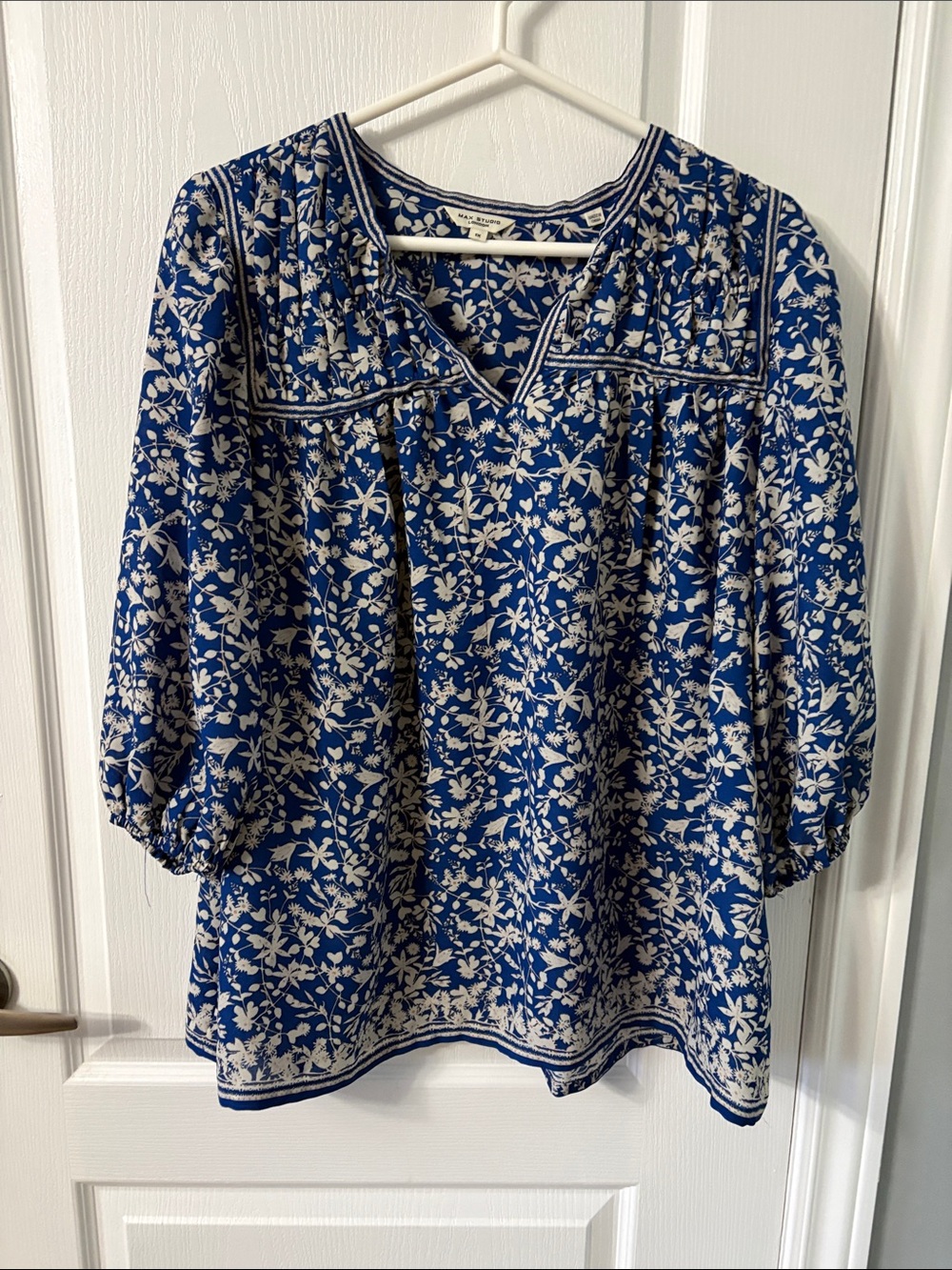 Max Studio Blue Floral Tunic Top